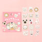 pegatinas japonesas bonitas de temática de animales y gatitos kawaii, material de papel washi con detalles de foil dorado brillante