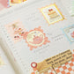 pegatinas japonesas bonitas en forma de sellos para cartas, material de papel washi con detalles de foil dorado brillante