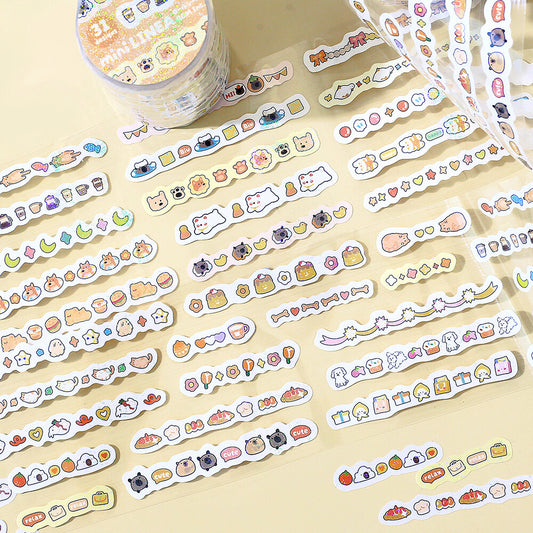 Pegatinas japonesas bonitas y que brillan en formato de línea para decorar agendas, libretas, cartas...