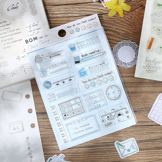 set de sellos japoneses para decorar libretas, cartas, bullet journal... con temática divertida y kawaii de planificacion