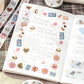 washi tape japonés de dulces, postres y galletas con detalles dorados, cinta decorativa japonesa