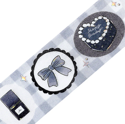 washi tape de japón colorido negro para decorar scrap booking, cartas o libretas