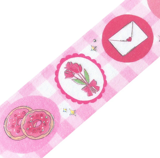 washi tape de japón colorido rosa para decorar scrap booking, cartas o libretas