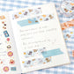 washi tape japonés azul de perritos y detalles plateados, cinta decorativa japonesa