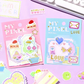 pegatinas grandes estilo pixel art de pasteles y romantico de papelería japonesa