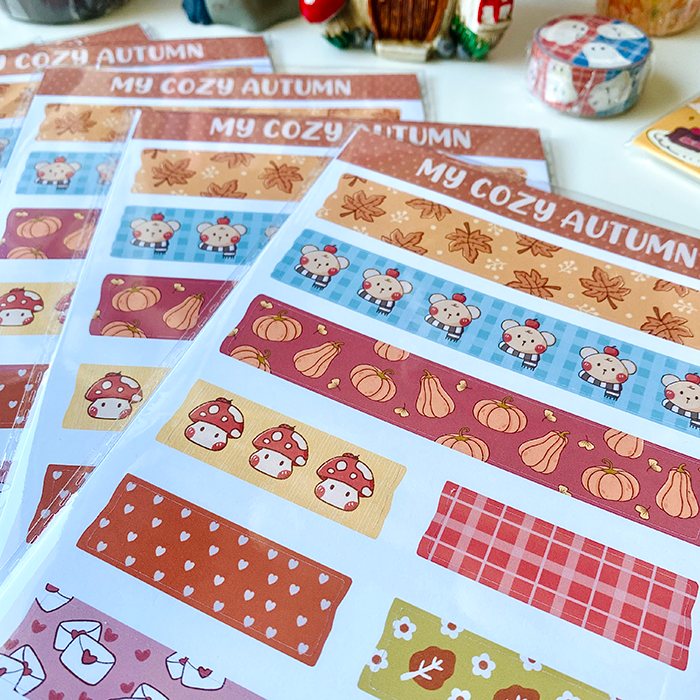 pack de pegatinas para journaling con diseños de otoño y halloween originales