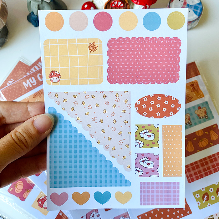 pack de pegatinas para journaling con diseños de otoño y halloween originales