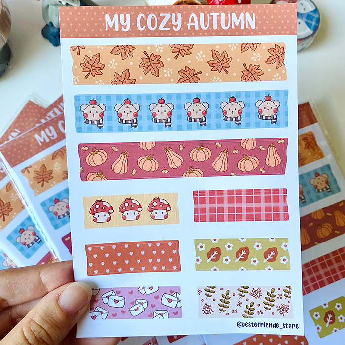 pack de pegatinas para journaling con diseños de otoño y halloween originales