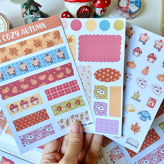 pack de pegatinas para journaling con diseños de otoño originales