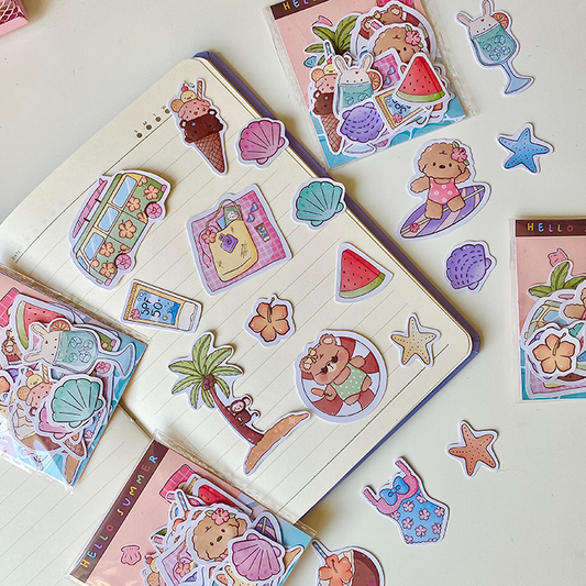 pegatinas bonitas con brillo holografico hechas a mano