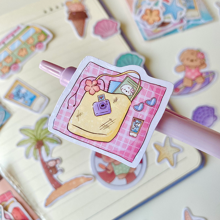 pegatinas bonitas con brillo holografico hechas a mano