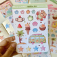 hoja de pegatinas de vinilo con arte kawaii de papelería bonita hecas a mano