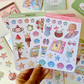 hoja de pegatinas de vinilo con arte kawaii de papelería bonita hecas a mano