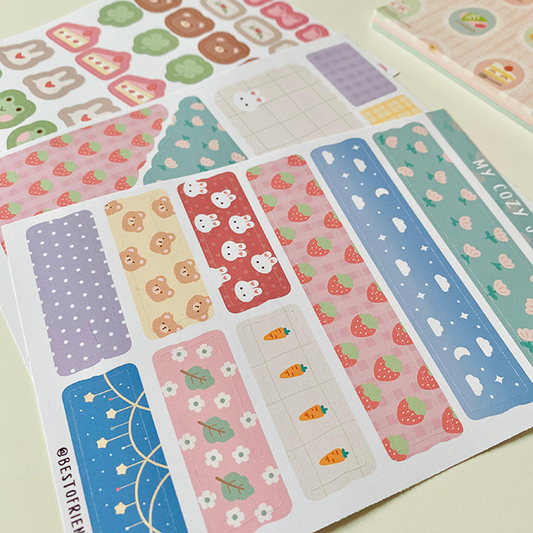 pack de pegatinas decorativas para journal con diseños kawaii adorables y de calidad