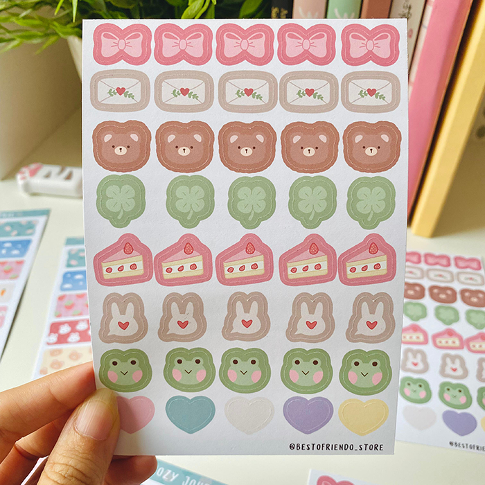pack de pegatinas decorativas para journal con diseños kawaii adorables y de calidad