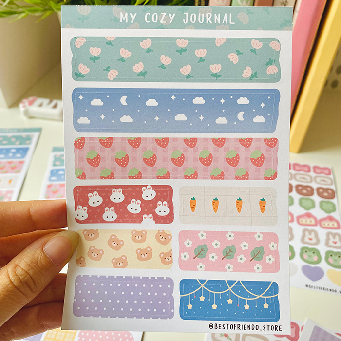 pack de pegatinas decorativas para journal con diseños kawaii adorables y de calidad