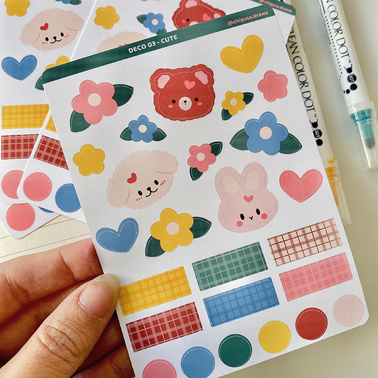 pegatinas kawaii y aesthetic para decorar agendas y journaling