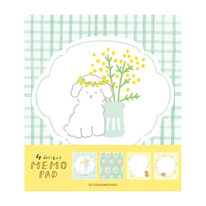 Bloc de notas de papeleria japonesa con temática floral y de animales inspirado en primavera de la marca furukawa shiko