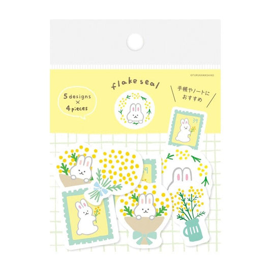 pegatinas japonesas individuales de papel con temática de animales y flores