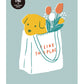 Postal japonesa de perrito adorable de la marca furukawa shiko