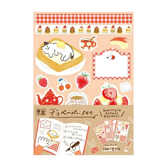 set de decoración con pegatinas japonesas de estilo kawaii para bullet journal y penpal de la marca furukawa shiko