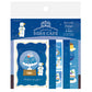 set decorativo de pegatinas en tonos azules de un oso y su cafeteria