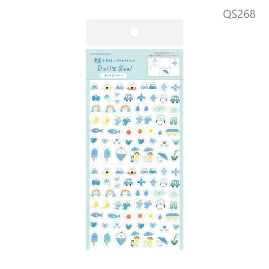 FURUKAWA SHIKO |  | Pegatinas pequeñas Daily Seal para agenda ‑ Azul