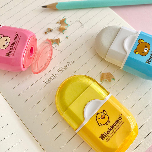 goma de borrar con sacapuntas kawaii de rilakkuma