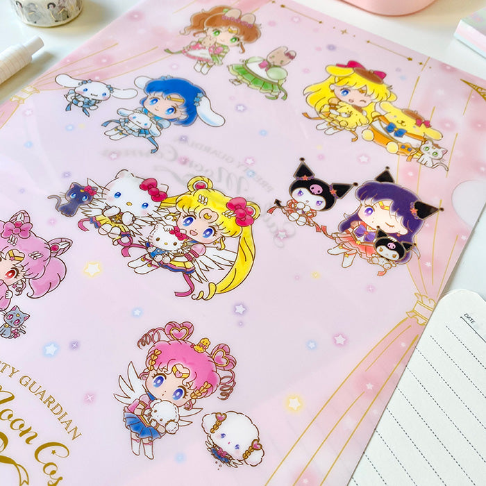 Papelería bonita de Hello Kitty y Sailor Moon, archivador portafolio rosa kawaii