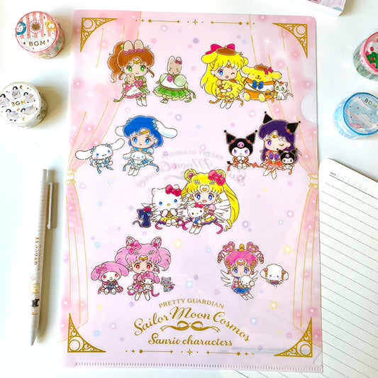 Papelería bonita de Hello Kitty y Sailor Moon, archivador portafolio rosa kawaii