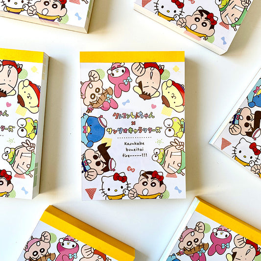 Bloc de notas Hello Kitty con ShinChan estilo kawaii para amantes de la papelería bonita
