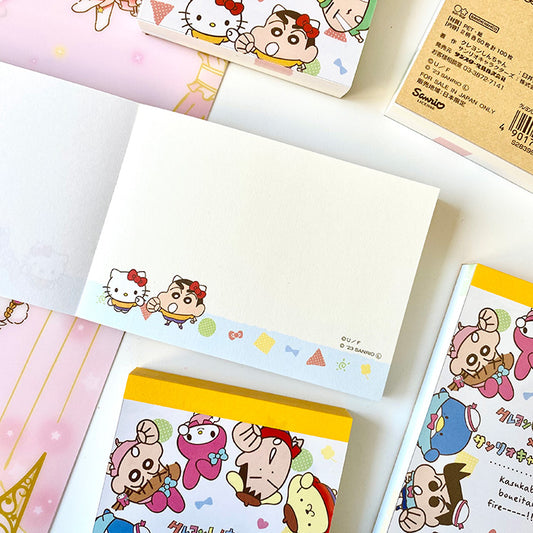 Bloc de notas Hello Kitty con ShinChan estilo kawaii para amantes de la papelería bonita