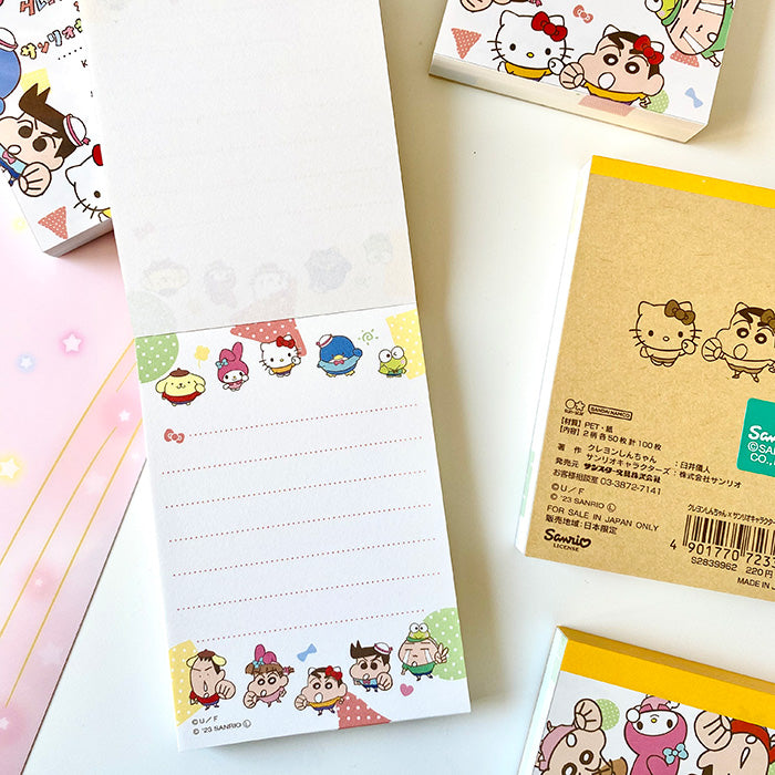 Bloc de notas Hello Kitty con ShinChan estilo kawaii para amantes de la papelería bonita