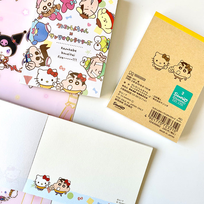 Bloc de notas Hello Kitty con ShinChan estilo kawaii para amantes de la papelería bonita