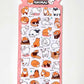 hoja de pegatinas de animales resistentes al agua para agendas y libretas, con diseños de kawaii