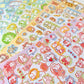 hoja de pegatinas de animales y colores para agendas y libretas, con diseños kawaii