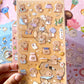hoja de pegatinas de animales y colores para agendas y libretas, con diseños kawaii