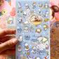 hoja de pegatinas de animales y colores para agendas y libretas, con diseños kawaii
