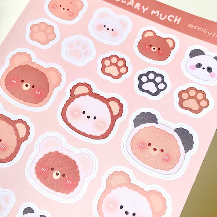pegatinas bonitas de vinilo para agenda y decorar de ositos kawaii
