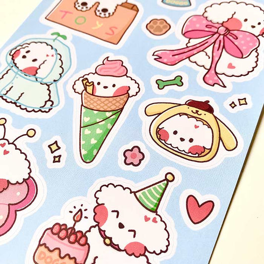pegatinas bonitas de vinilo para agenda y decorar de perrito kawaii