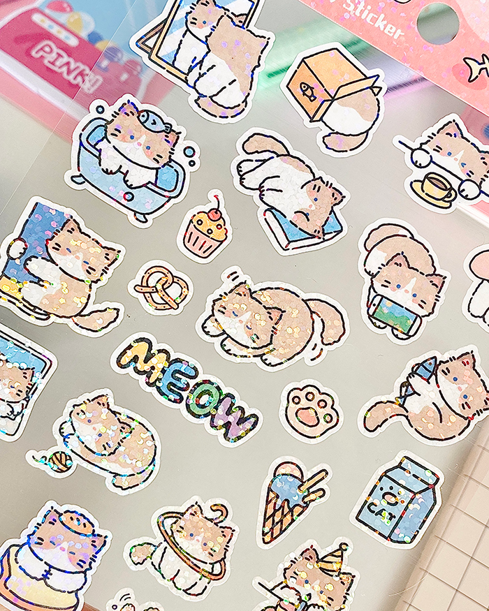 Nekoni | Pegatinas de gatito con brillo