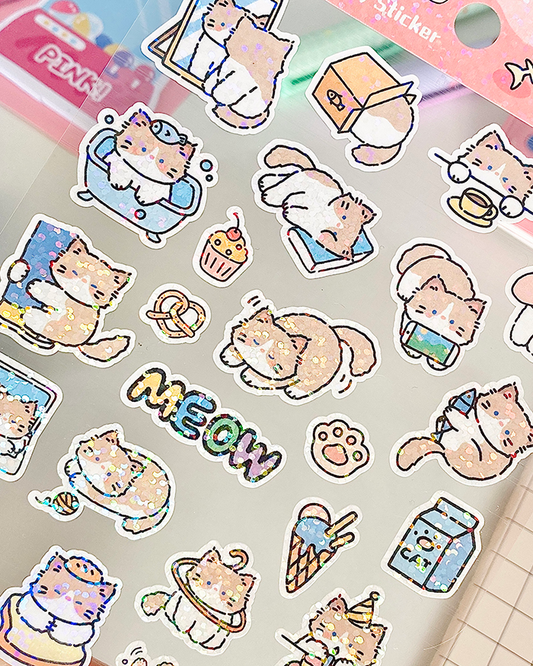 Nekoni | Pegatinas de gatito con brillo