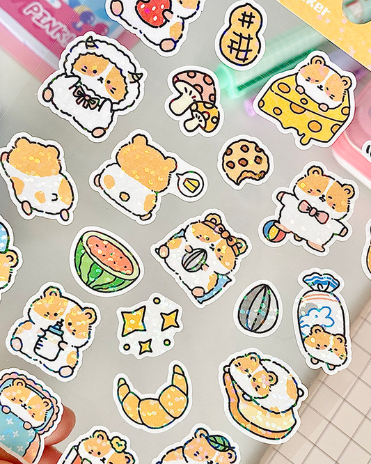 Nekoni | Pegatinas de Hamster con brillo