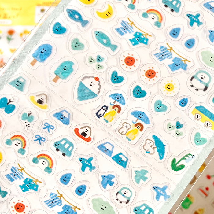 FURUKAWA SHIKO |  | Pegatinas pequeñas Daily Seal para agenda ‑ Azul