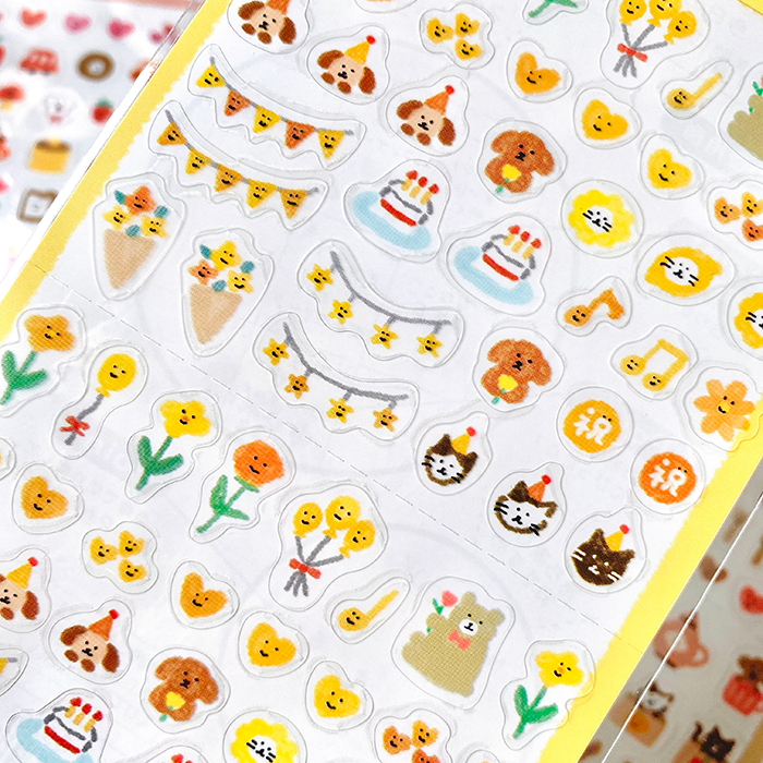 FURUKAWA SHIKO |  | Pegatinas pequeñas Daily Seal para agenda ‑ Amarillo