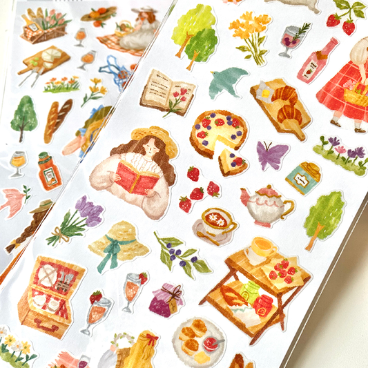 MIND WAVE | Pegatinas Lush Basket - Vida en el campo - Cottage Rojo