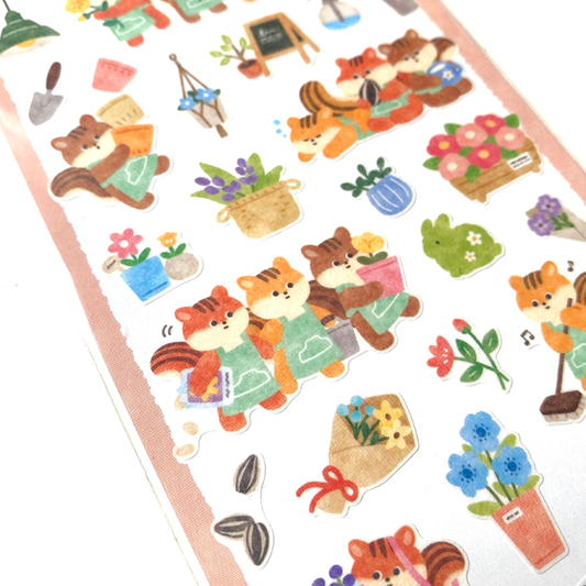 MIND WAVE | Pegatinas Wakuwaku Workers - Ardillas en una floristería