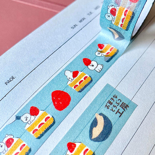 FURUKAWA SHIKO | Washi tape - Short cake con perrito 1,5cm x 7m