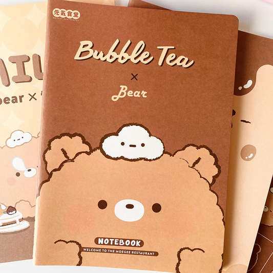 Joytop | Libreta de ositos tamaño B5 a líneas - Bubble Tea