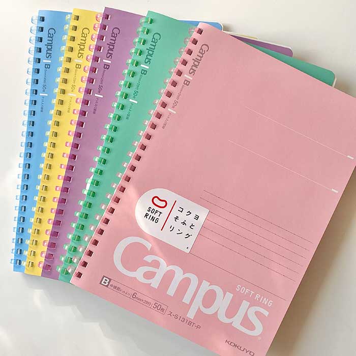 libretas campus marca japonesa de calidad para estudiantes en colores pastel